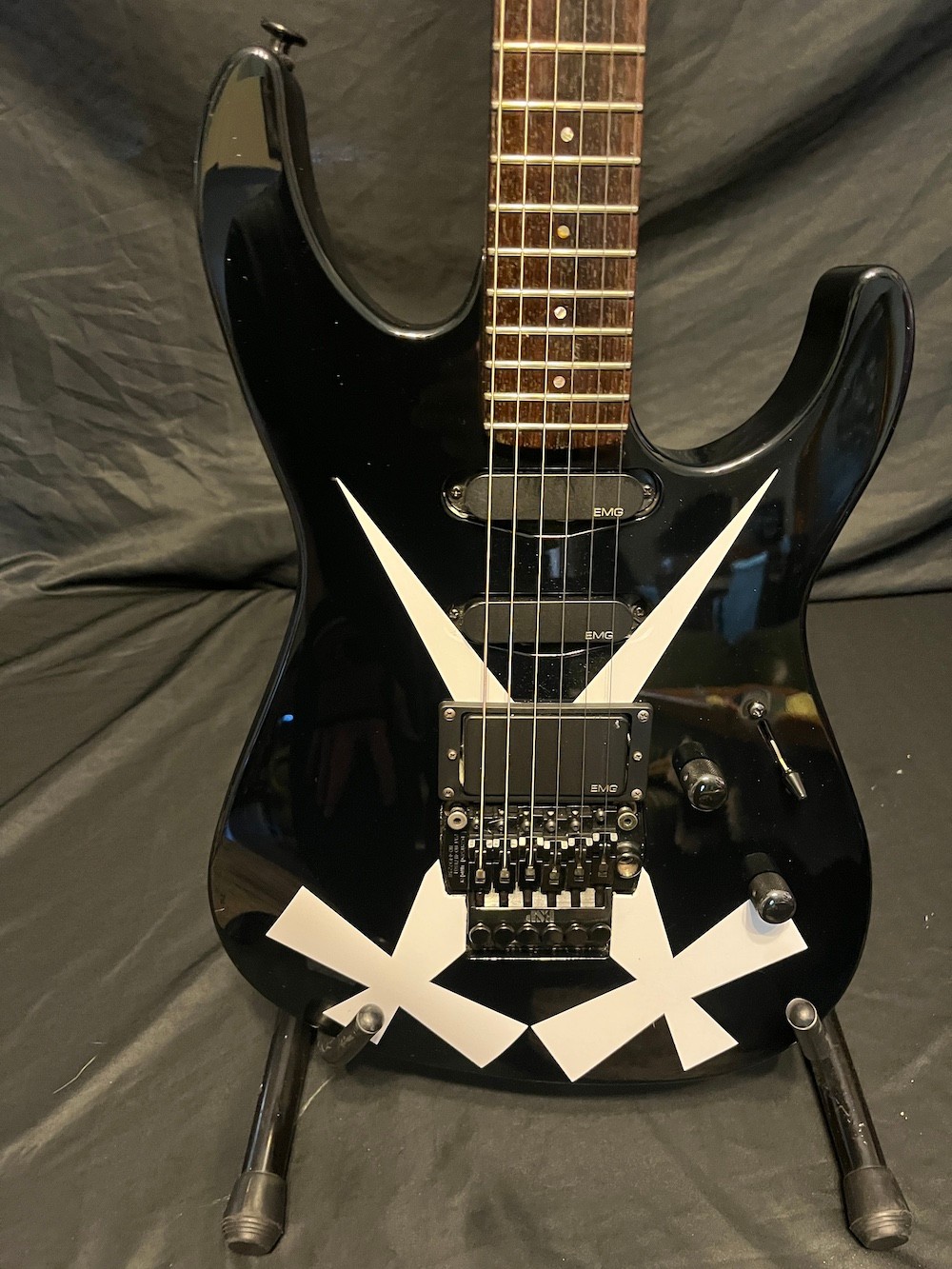 1989 Vintage ESP M-1 Guitar in Black-H/S/S EMG’s Chris DeGarmo Look W/OHSC