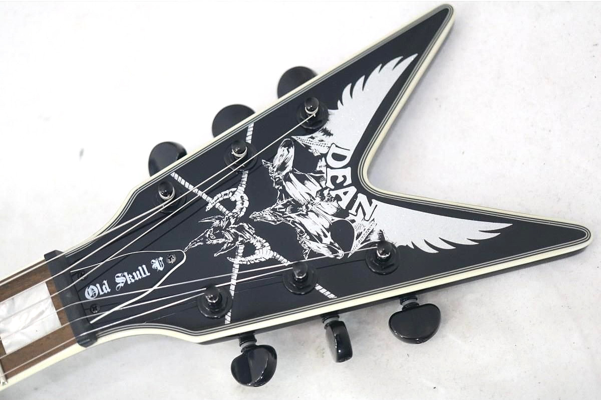 DEAN Old Skull V Flying V EMG Active Pickups Neck Through Metal Rare Guitar