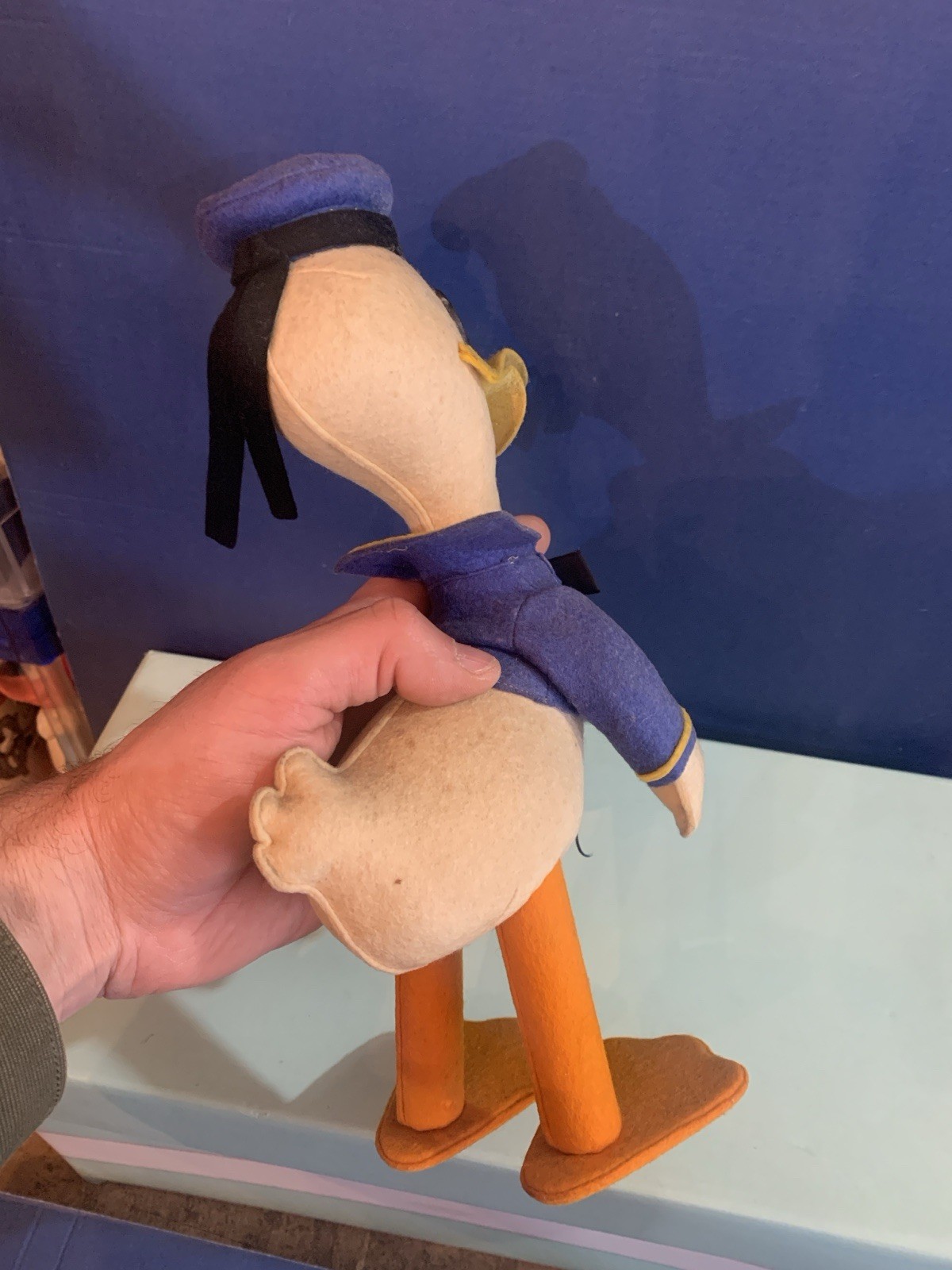 VINTAGE TOY DOLL FELT DONALD DUCK WALT DISNEY LENCI TURIN 1950s no lars