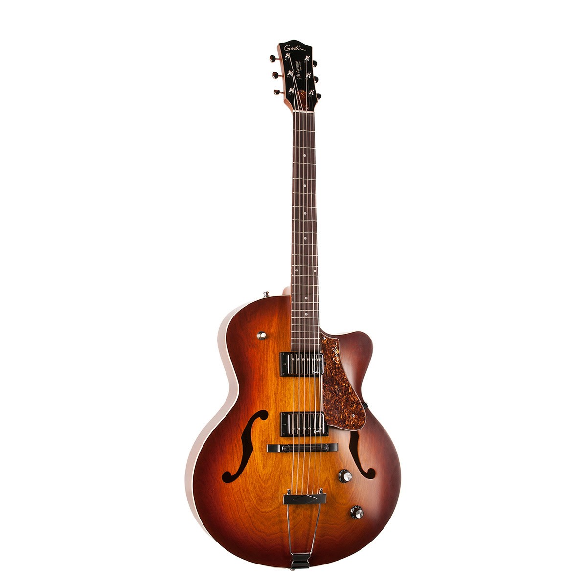 Godin 5th Avenue Kingpin II HB Hollowbody E/G, Rosewood FB, Cognac Burst