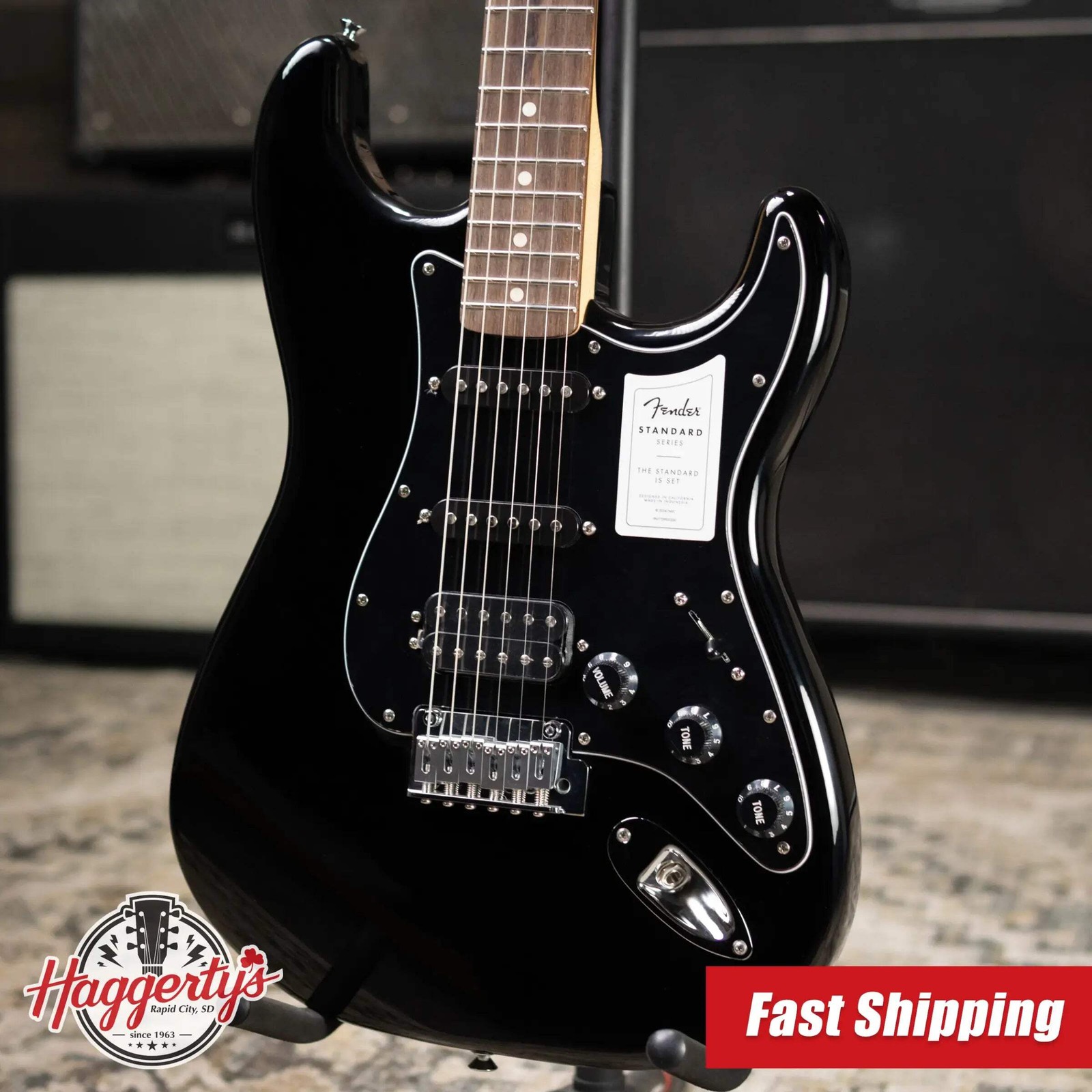 Fender Standard Stratocaster HSS Electric Guitar – Black
