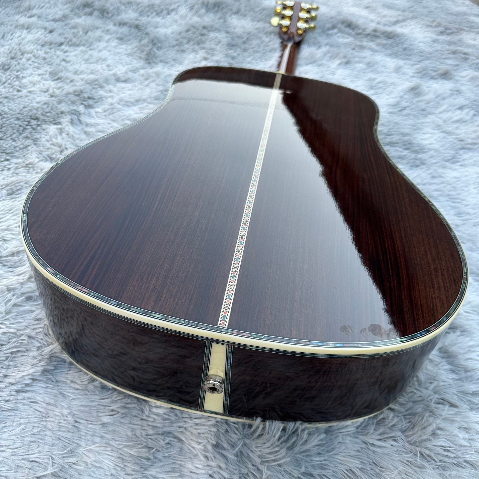Handmade Large 41 Inch Acoustic Guitar With Abalone Shell Inlaid