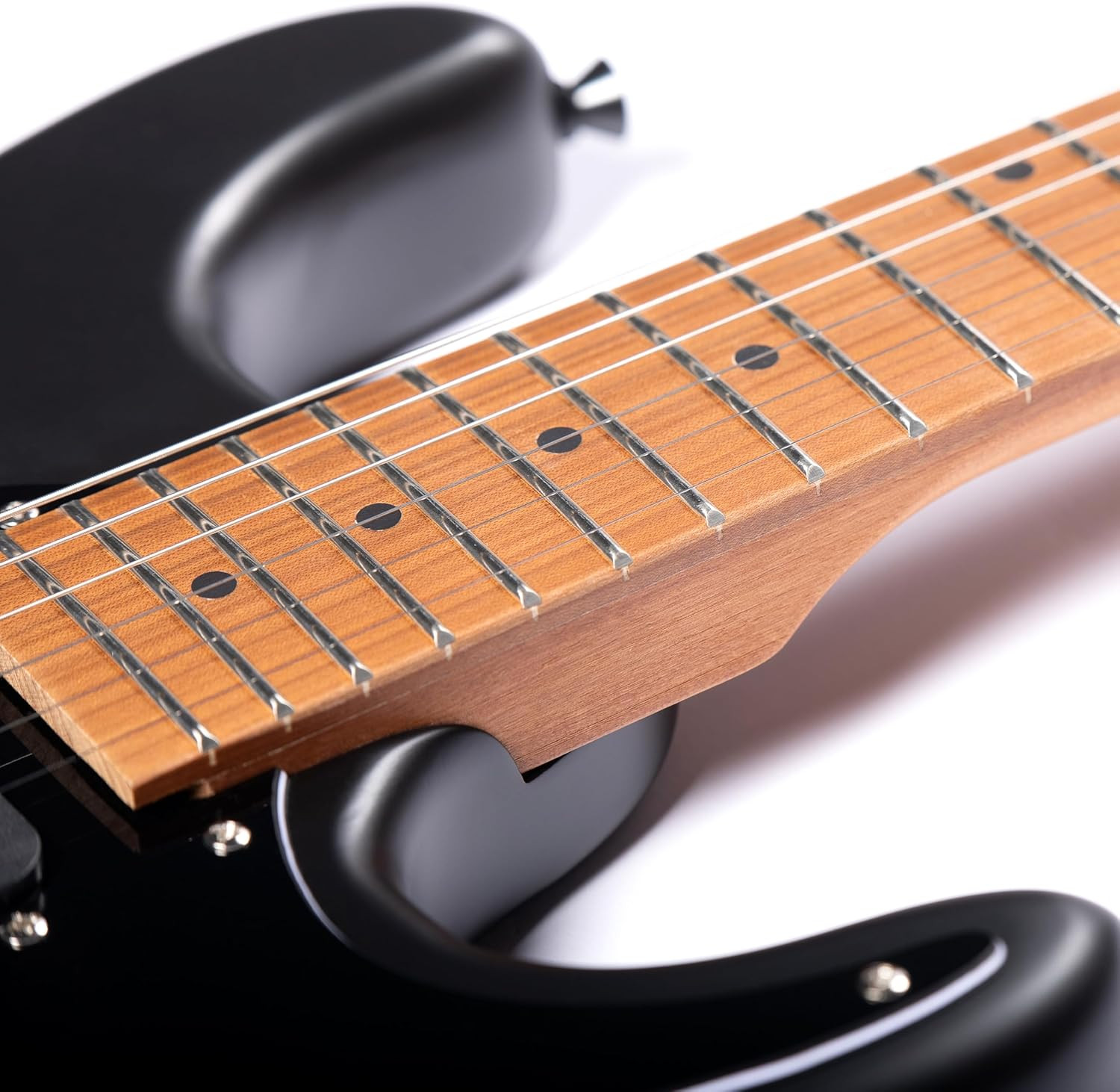 Grote Modern GST Electric Guitar Solid Body for Beginners Ebony Maple Neck