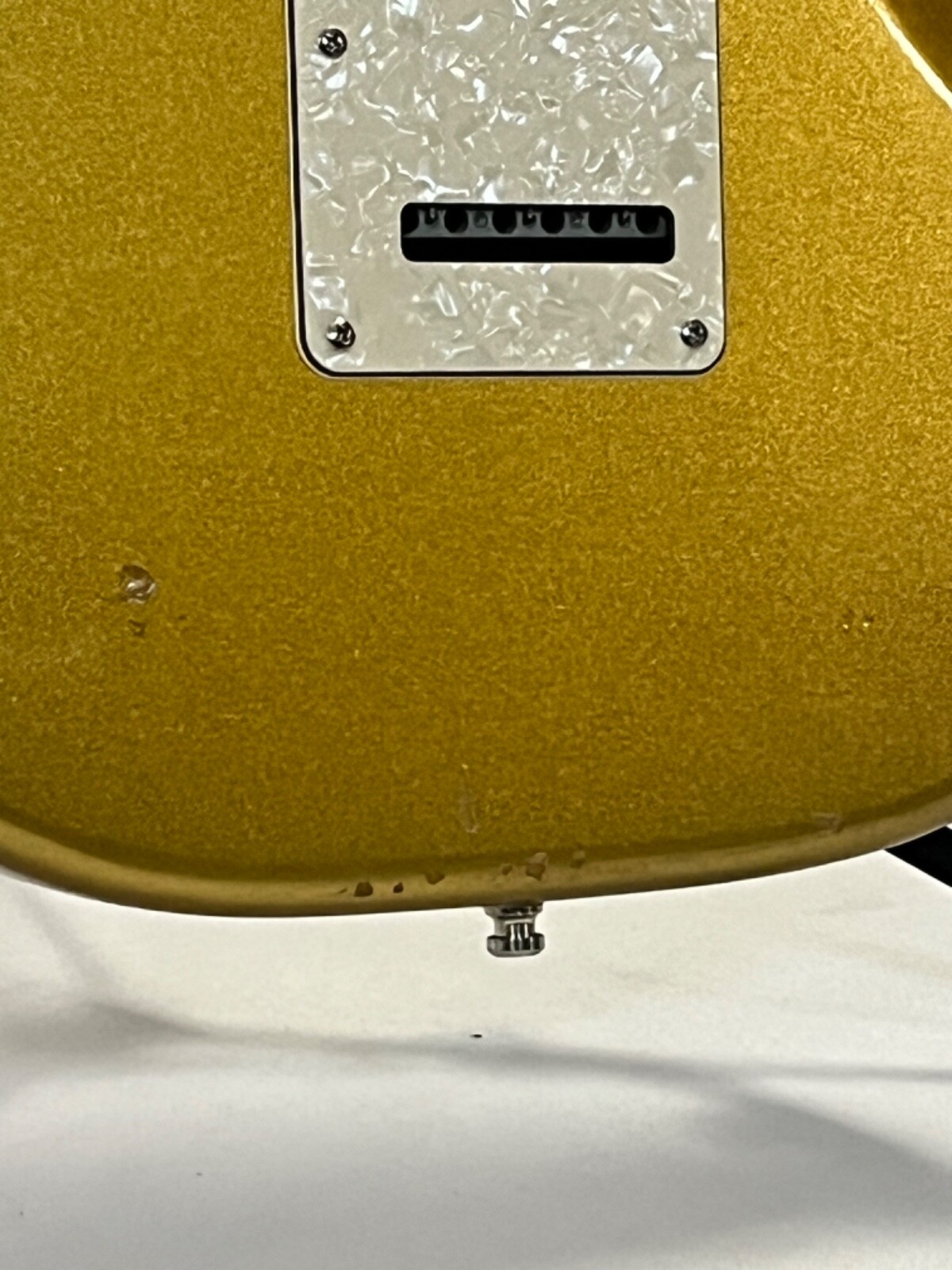 Gold Blink182 Inspired Tom Delonge Replica Strat Setup w/ Invader-style pickup