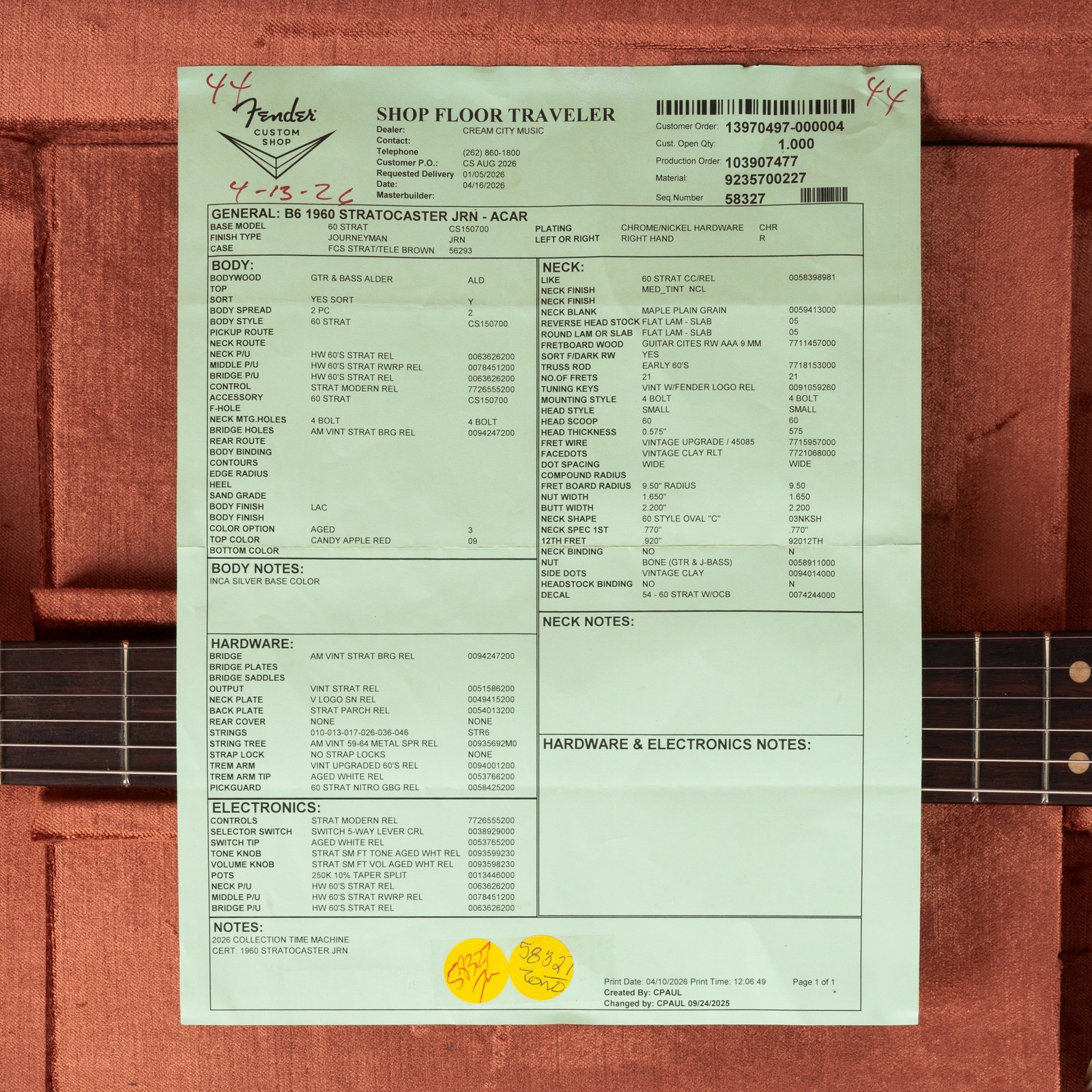 Fender Custom Shop 1960 Stratocaster Journeyman Relic – Aged Candy Apple Red