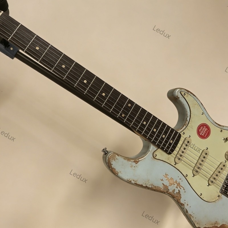 Ledux ST electric guitar bone nut solid body tremolo aged guitar free shipping