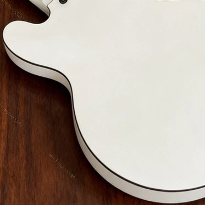 Semi-Hollow Electric Guitar Stainless Fret H Pickup Matte White Fast Shipping