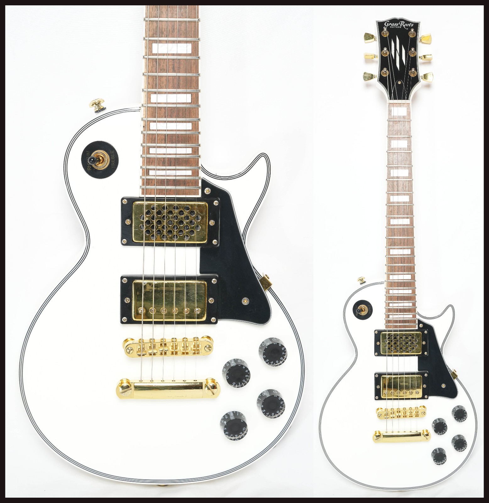 Grass Roots by ESP G-LPC-MINI WHITE with built-in speaker Les Paul Custom