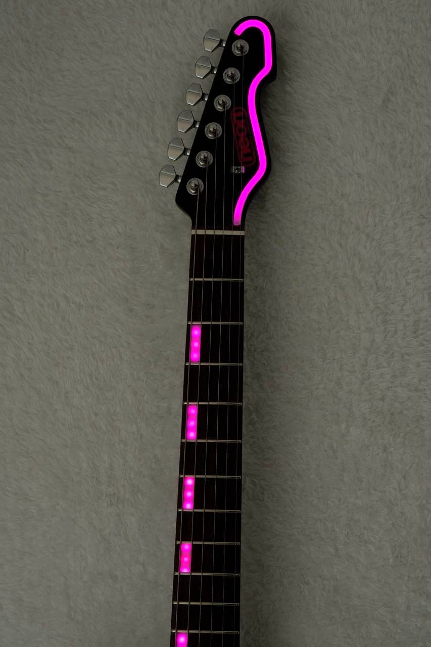 GrassRoots G-THROBBER-Neon Black Pink Neon Electric Guitar From Japan
