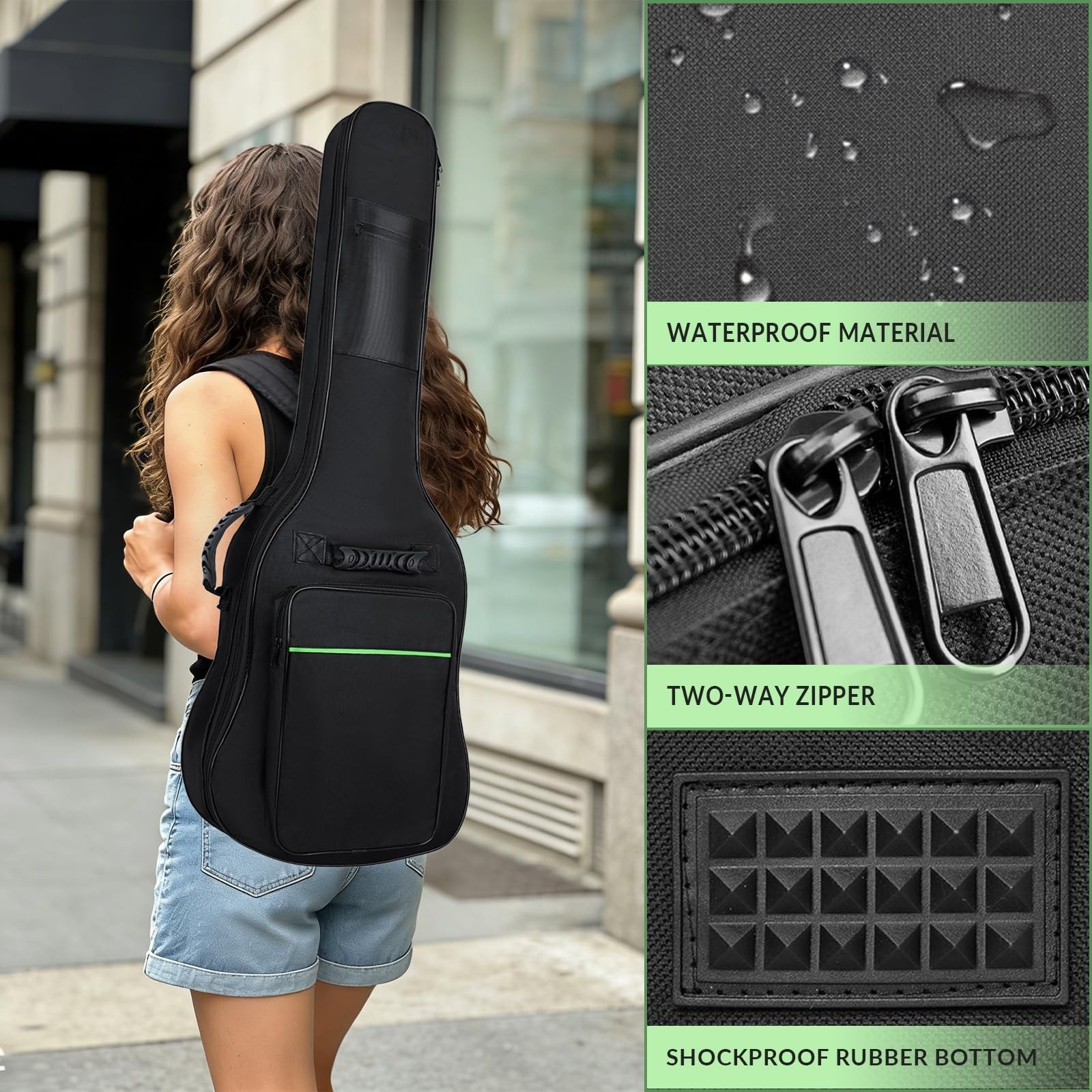 39 Inch Electric Guitar Bag 7mm Padding Waterproof Electric Guitar Case, Elec…