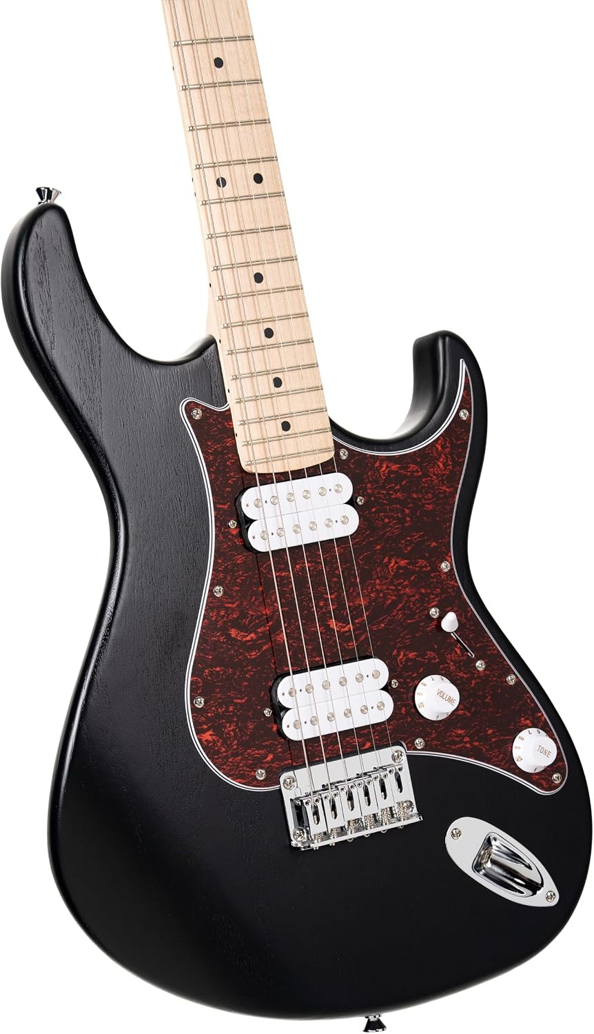 Cort G100 HH G Series Electric Guitar Open Pore Black HH Pickups 25.5in