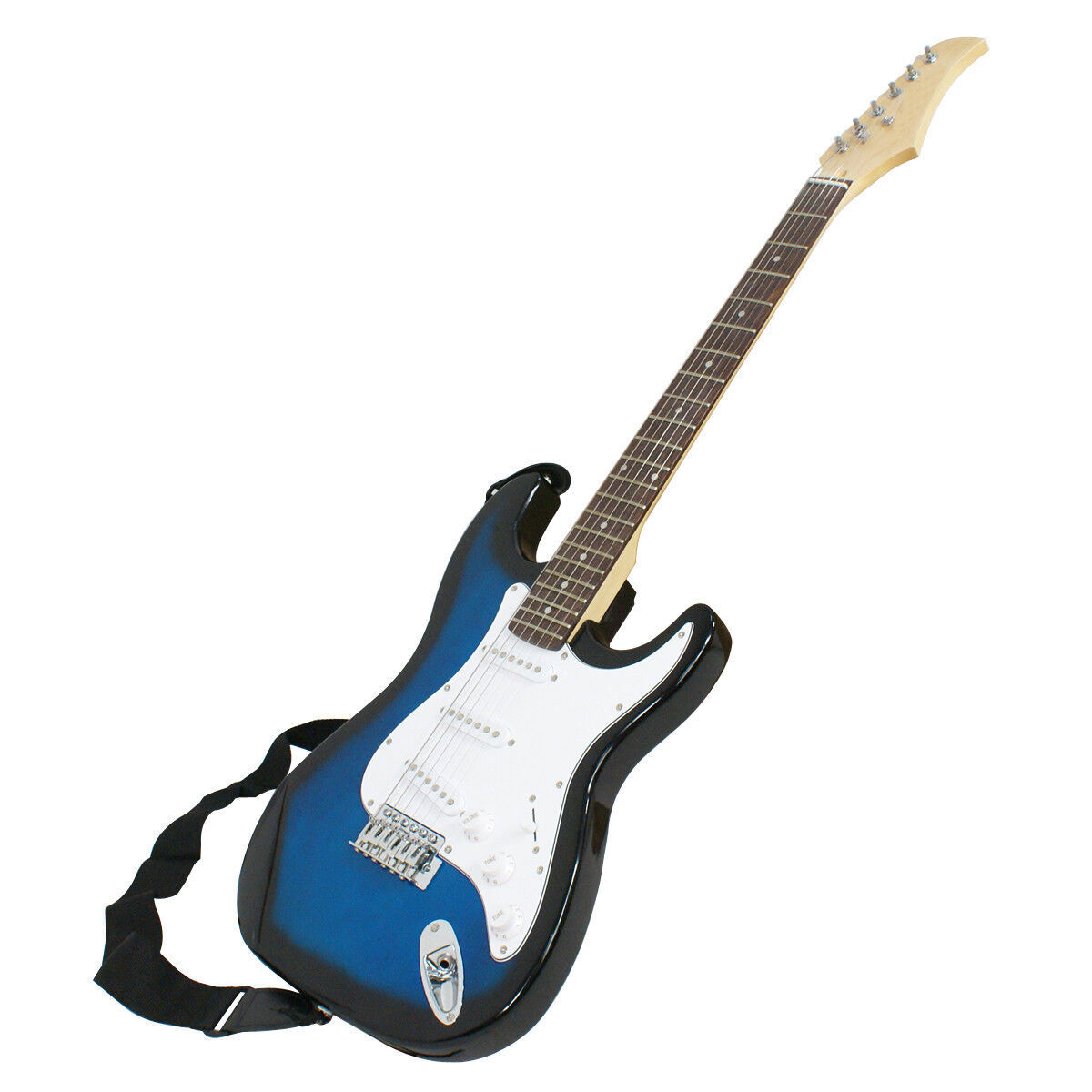 39″ Full Size Electric Guitar with Amp Case Accessories Pack for Beginner Blue