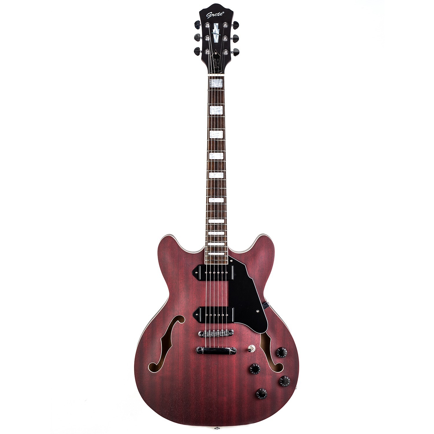 Grote 335 Style Jazz Electric Guitar Flame Maple top Semi-Hollow Body
