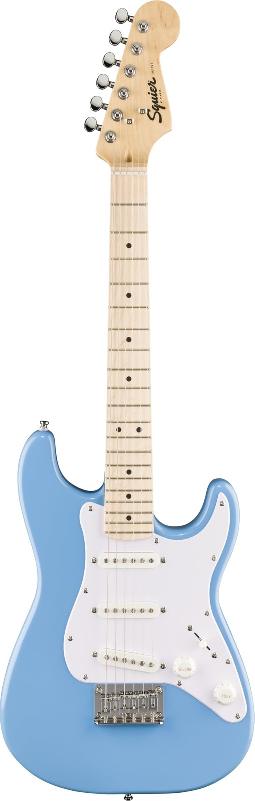 Squier Mini Stratocaster Electric Guitar, with 2-Year Mini, California Blue
