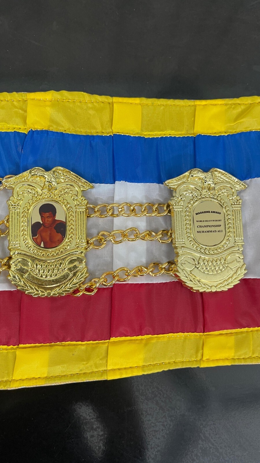 RING MAGAZINE MUHAMMAD ALI BOXING CHAMPIONSHIP BELT ADULT SIZE TITLE