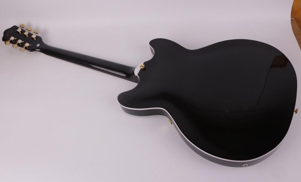 Electric Jazz Guitar Black Rosewood Fingerboard Semi Hollow Qulited Maple Top