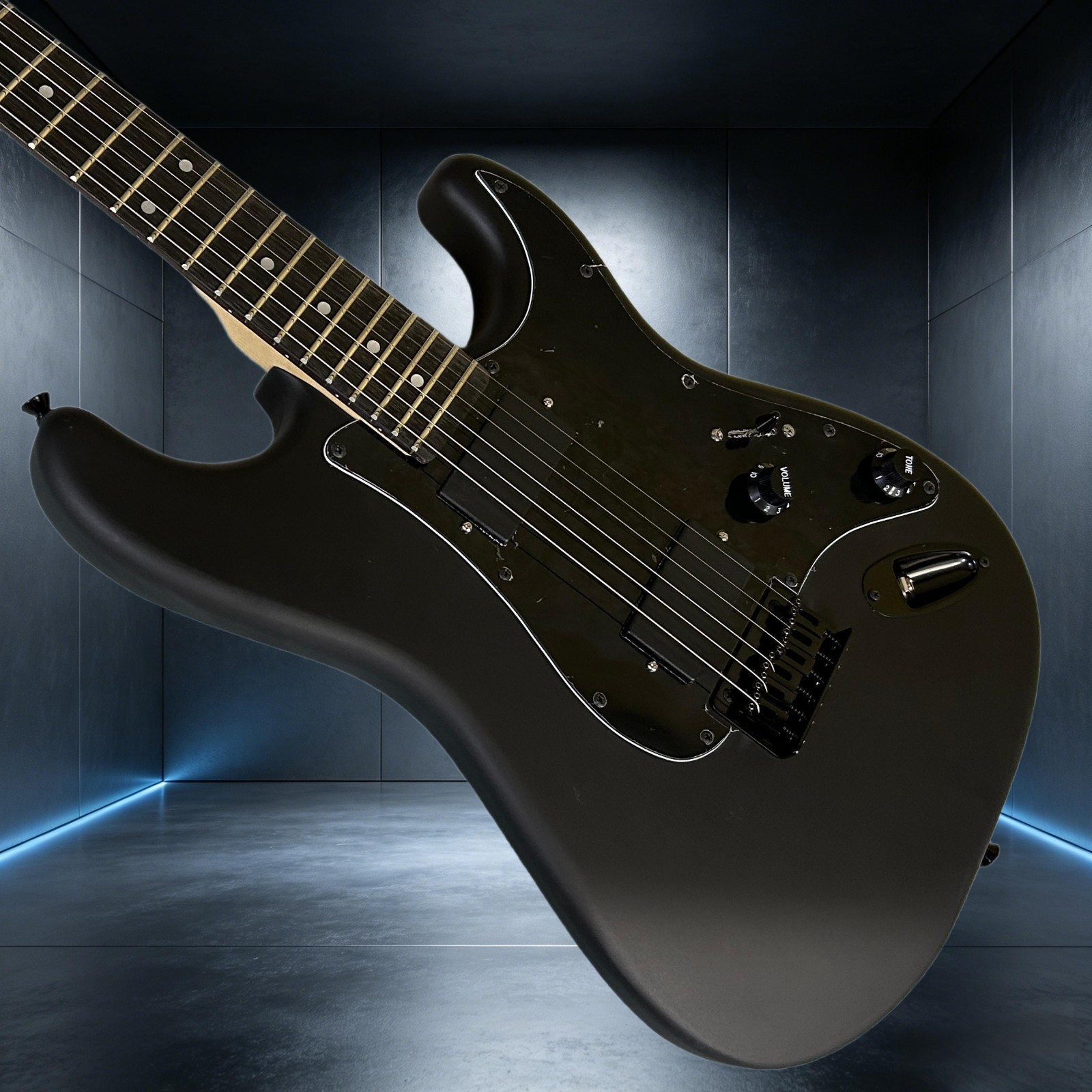 ST Electric Guitar Active Pickups Matte Black Color Rosewood Fretboard 22 Frets