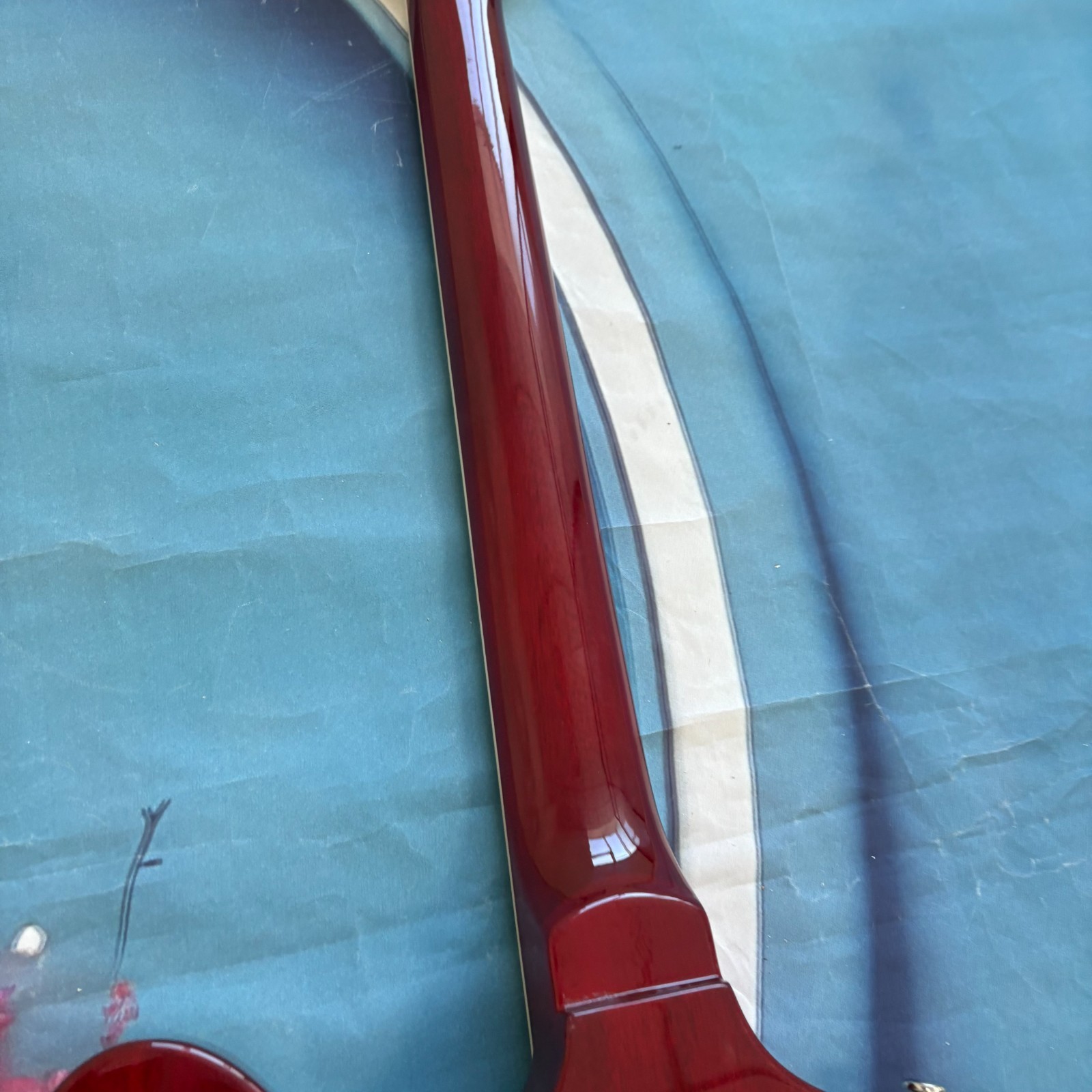 Custom Red Firebird Style Electric Guitar Rosewood Fingerboard Chrome Part