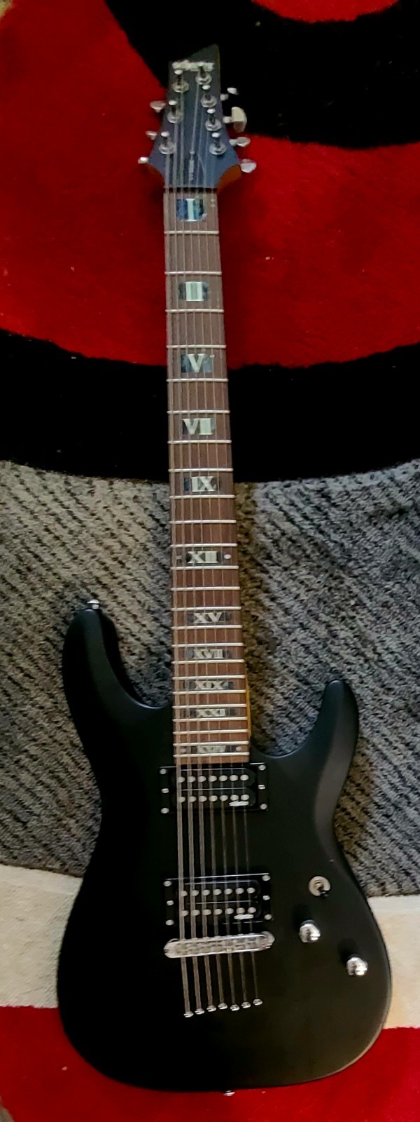 Schecter Diamond Series C-7 Deluxe Satin Black Electric Guitar