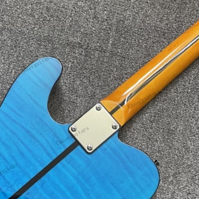 Solid Electric Guitar Maple Fretboard&Neck Chrome Hardware Blue Free Shipping