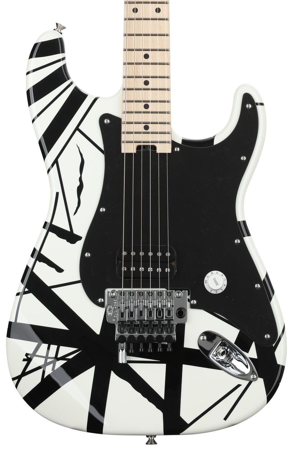 EVH Striped Series – White w/ Black Stripes