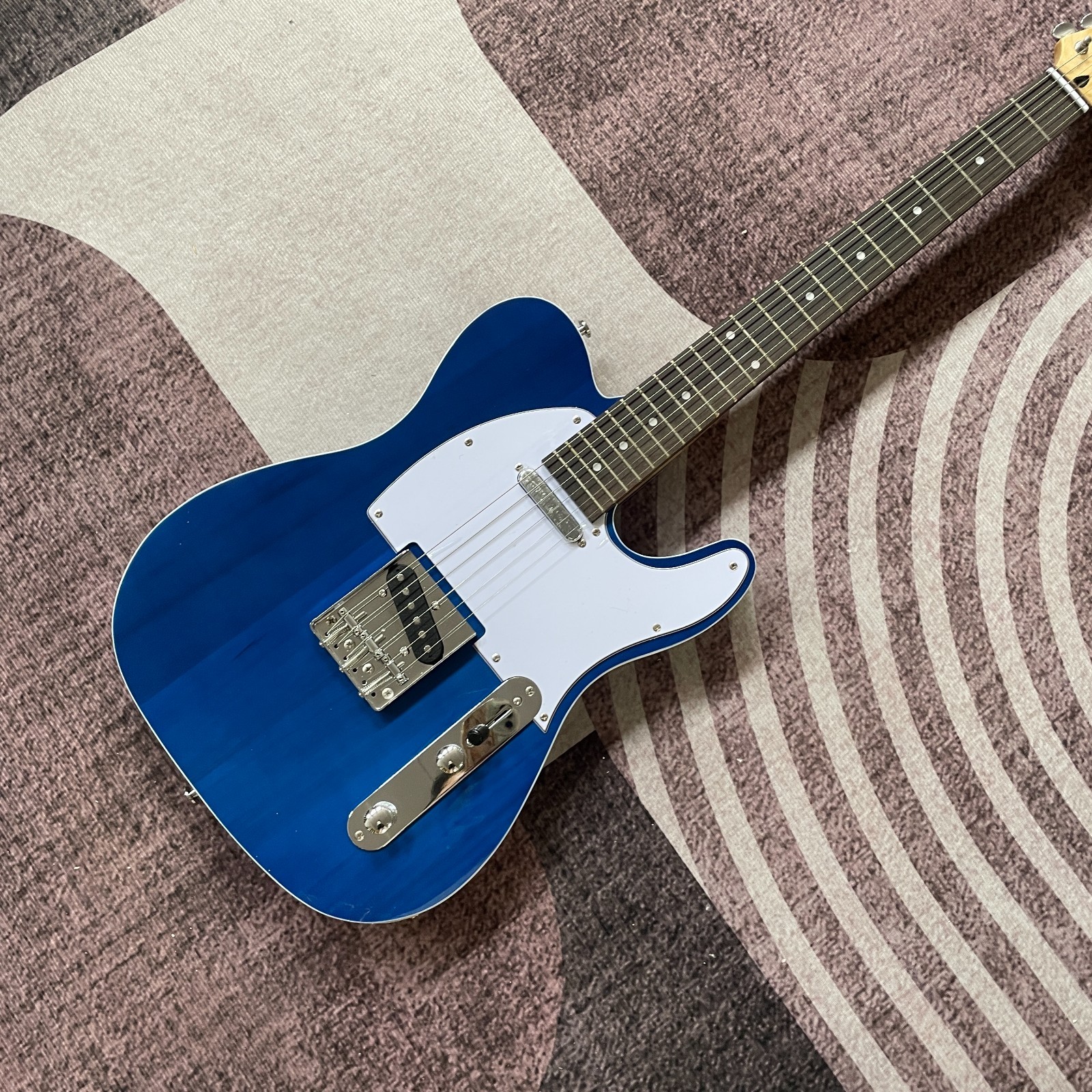 Blue TL Electric Guitar Maple Fretboard Mahogany Body 6 String In Stock