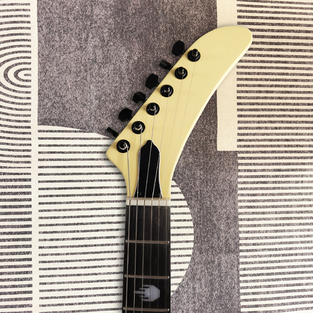6 String Electric Guitar Mahogany BD Rosewood Fretboard Abalone Inlay In Yellow