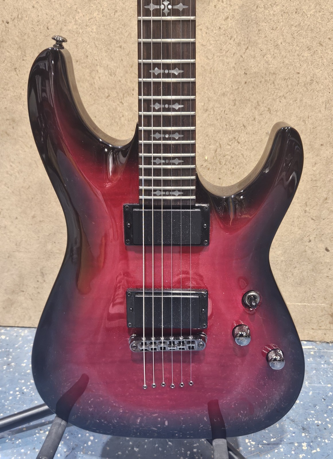 Schecter Diamond Series Demon-6 Electric Guitar – Crimson Red Burst