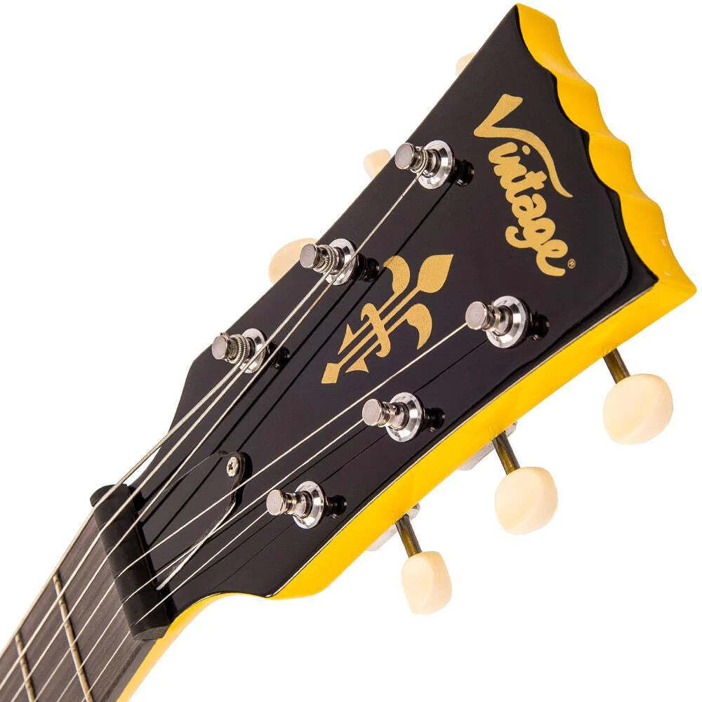 Vintage V132 ReIssued Single Cutaway w/ Dual P90s Electric Guitar – TV Yellow