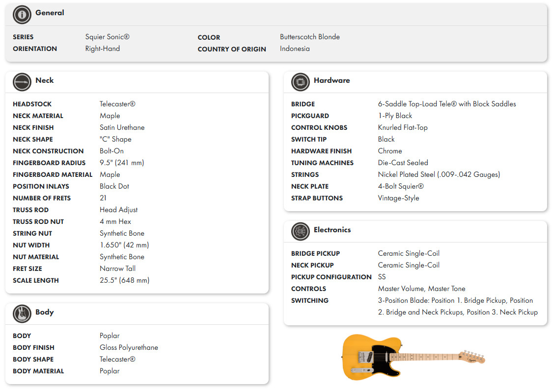 CRACKS!! Fender Squier Sonic TELE BODY UltraViolet Purple Electric Guitar
