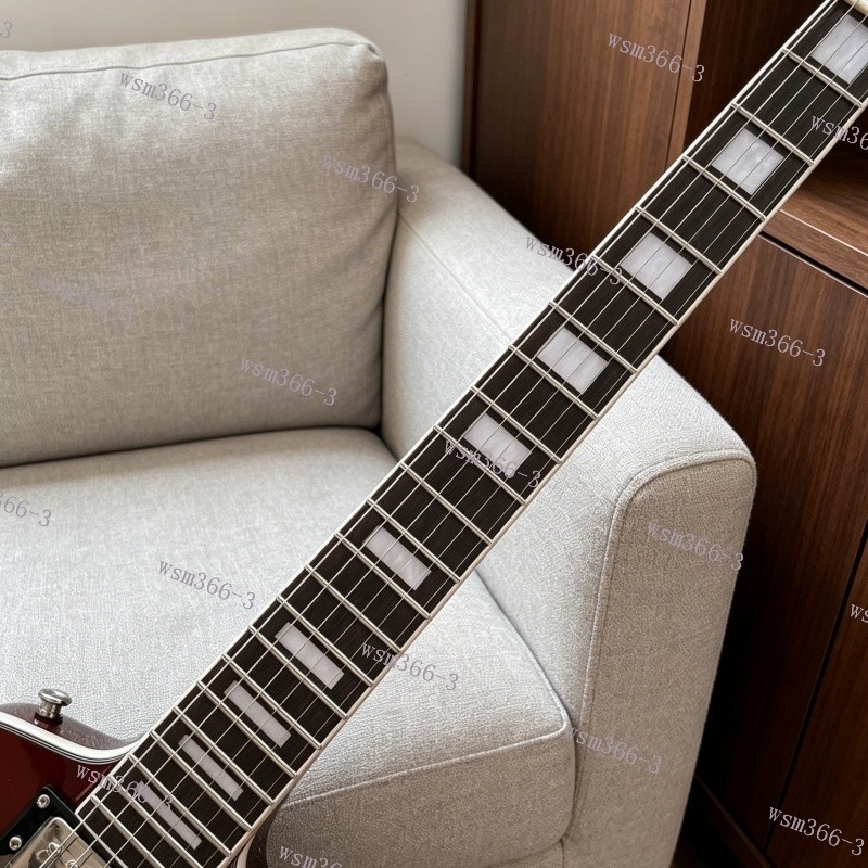 Ledux Solid Electric Guitar Bone Nut Stainless Rounded Fret Edge Wine Red Stock