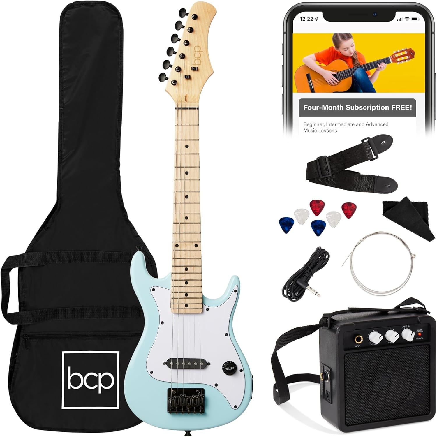 30in Kids Electric Guitar Beginner Starter Kit W/ 5W Amplifier Strap Gig Bag