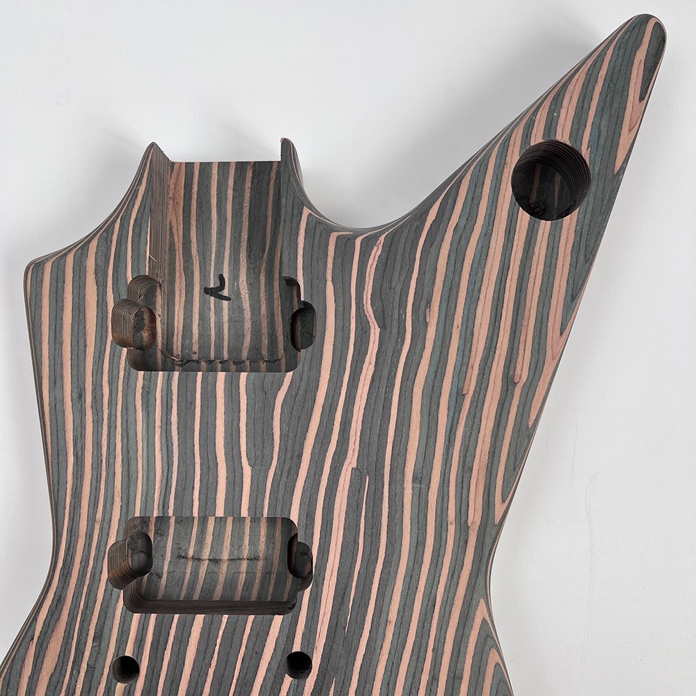 DIY Electric Guitar Kits Bone Nuts Zebrawood Body 22 Frets Set In Free Ship