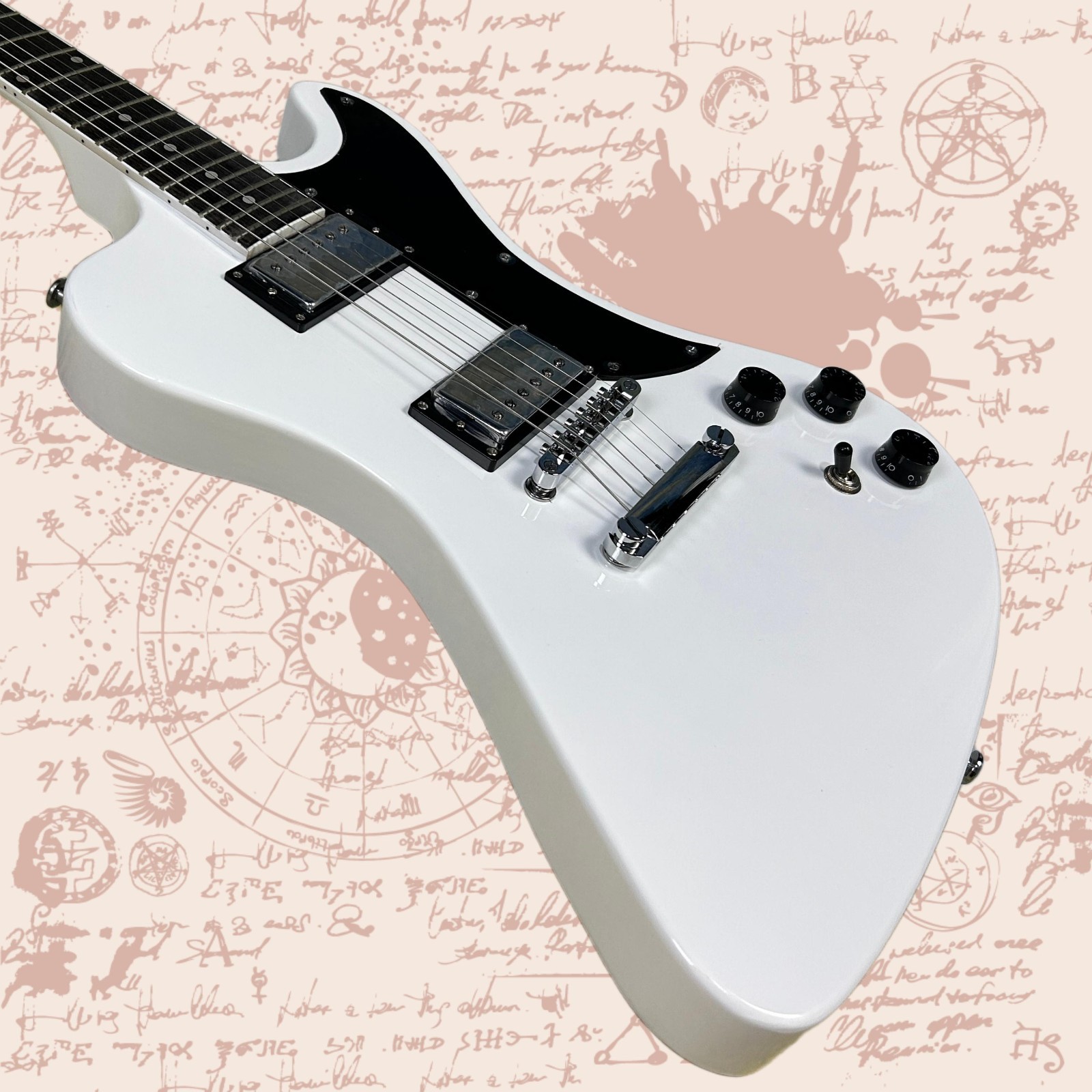 Firebird Electric Guitar White Color Mahogany Body Rosewood Fretboard