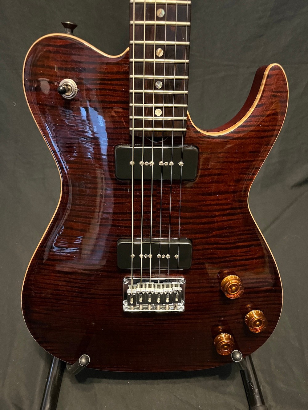 2008 Don Grosh Carve Top T Semi Hollow Guitar 5A Flame Top Braz Board W/OHSC