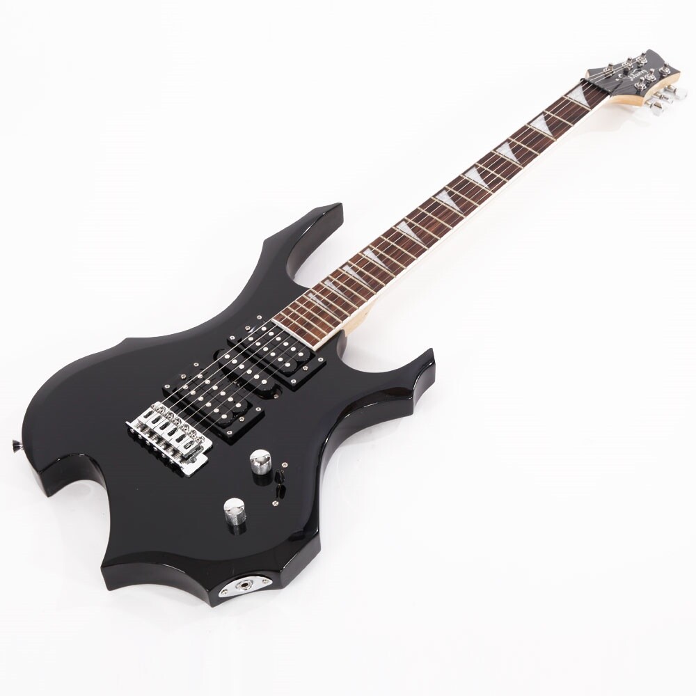 Glarry Flame Shaped Electric Guitar with AMP Sound HSH Pickup Novice Guitar