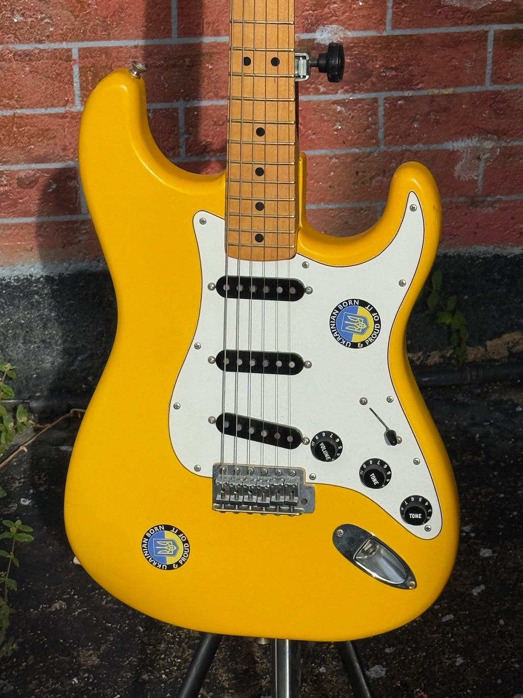 1980 Fender Stratocaster International Color Ltd. Run a bad ass Graffiti Yellow.