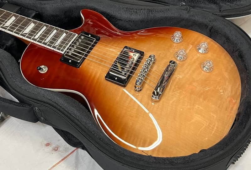 EPIPHONE LES PAUL MODERN FIGURED CAFE LATTE FADE OPEN BOX W/CASE NOS #702