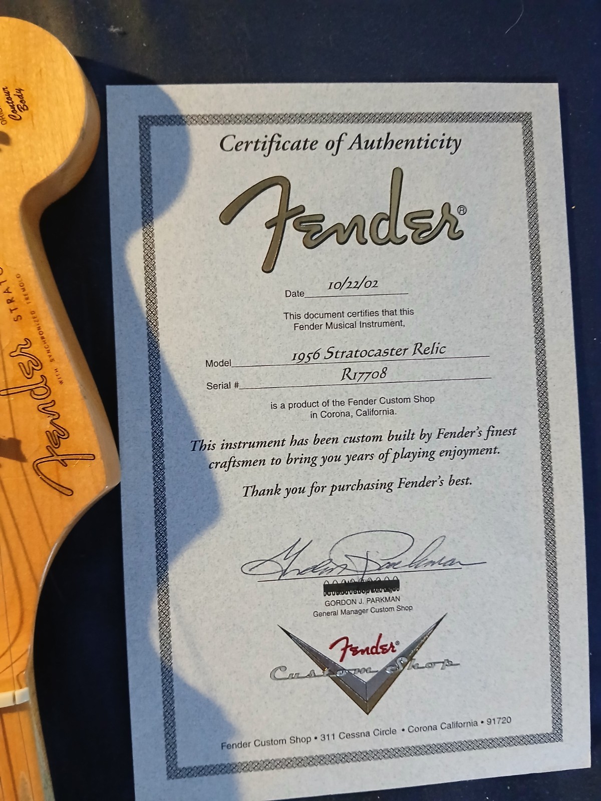 Fender Custom Shop 1956 Stratocaster Relic 2-Tone Sunburst 2002 w/OHSC & COA