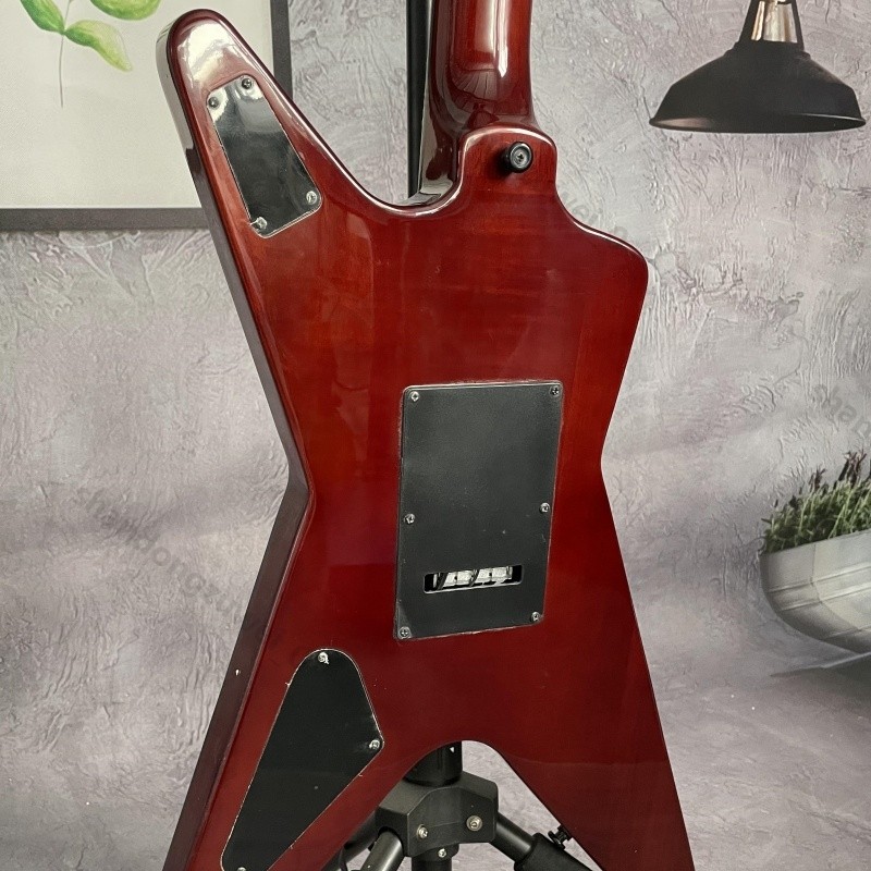 Solid Body Electric Guitar FR Bridge H-H Black Hardware Green Free Shipping