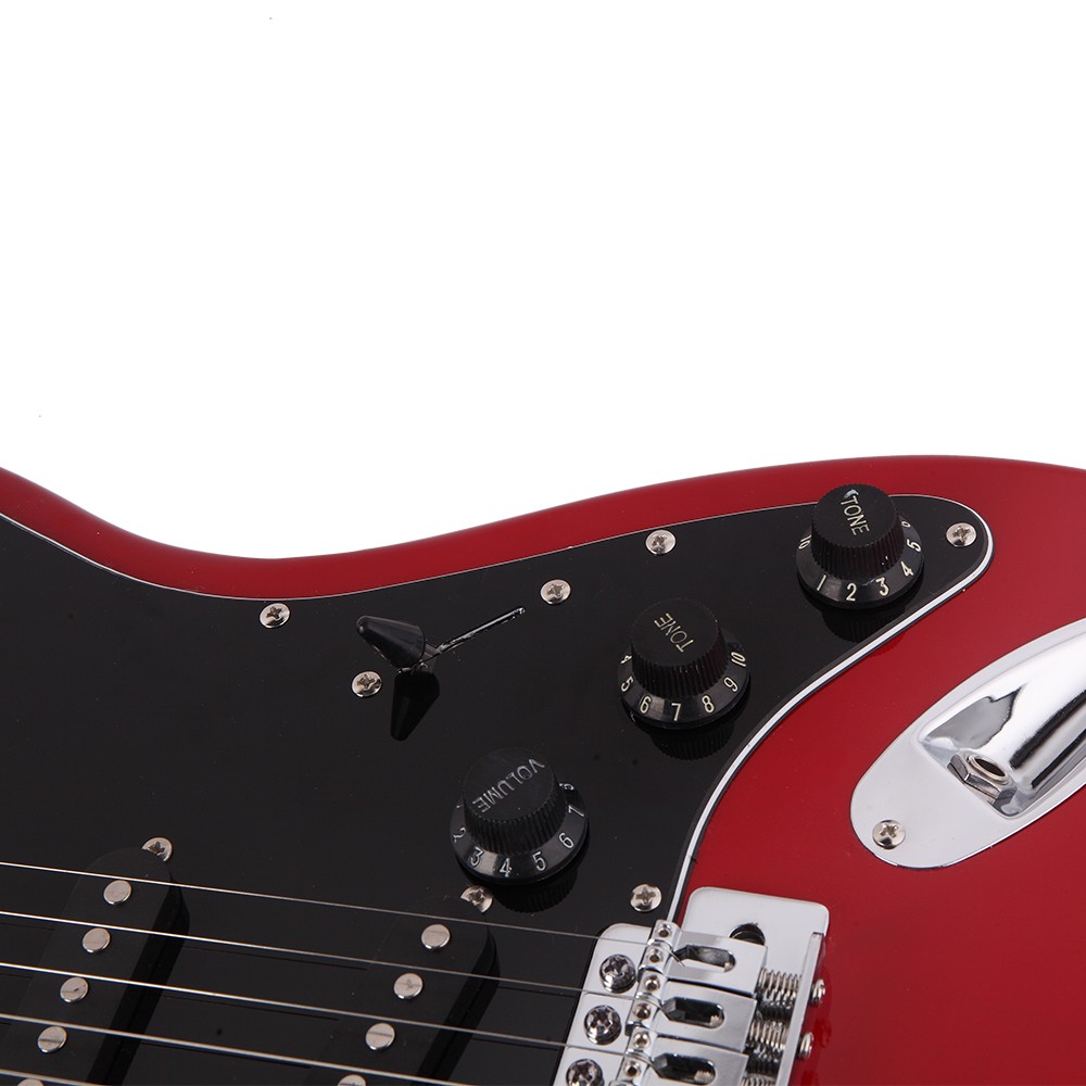 Glarry GST Burning Fire Basswood Electric Guitar Kit W/Bag Red