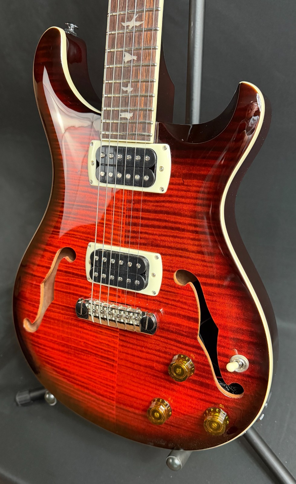PRS SE Hollowbody I Piezo Electric Guitar Orange Tiger Smokeburst Finish w/ Bag