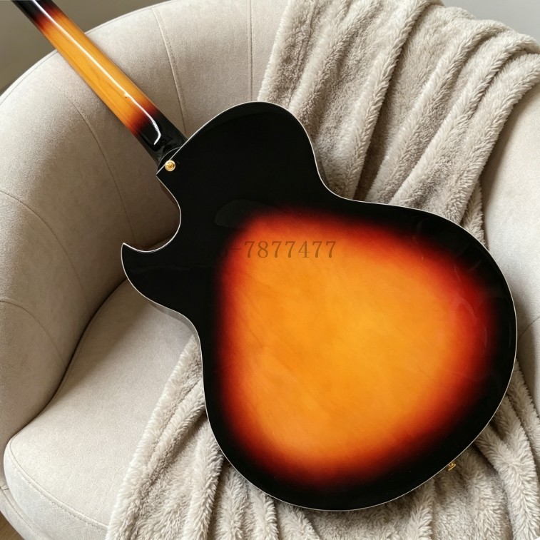 Hollow body Electric Guitars Spruce Top Stainless Rounded Fret Bone Nut 596mm