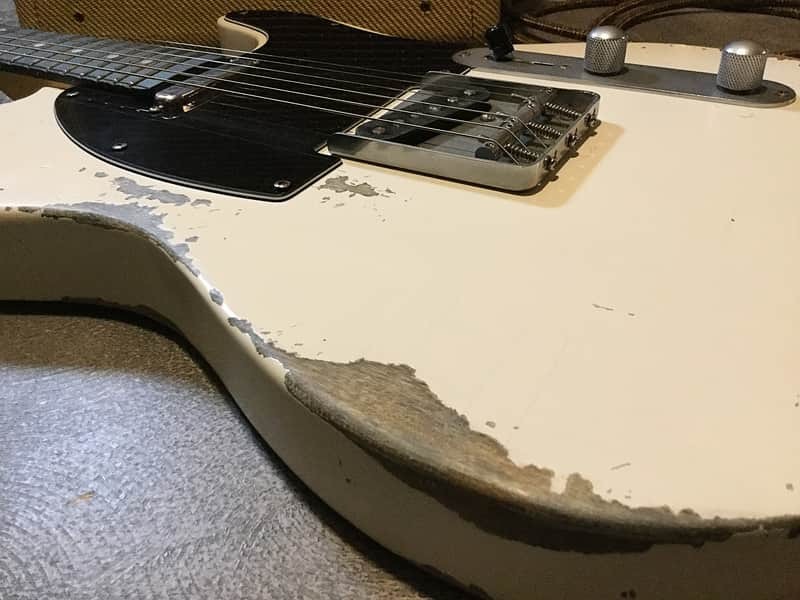 USA Relic Tele Style Electric Guitar Road Worn White by Nate’s Relic Guitars