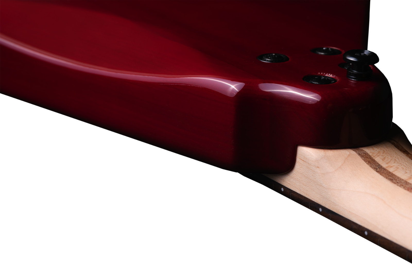 Bootlegger Guitar Burgundy Red Spade Headless Gibson Short Scale 24.75″ wid Case