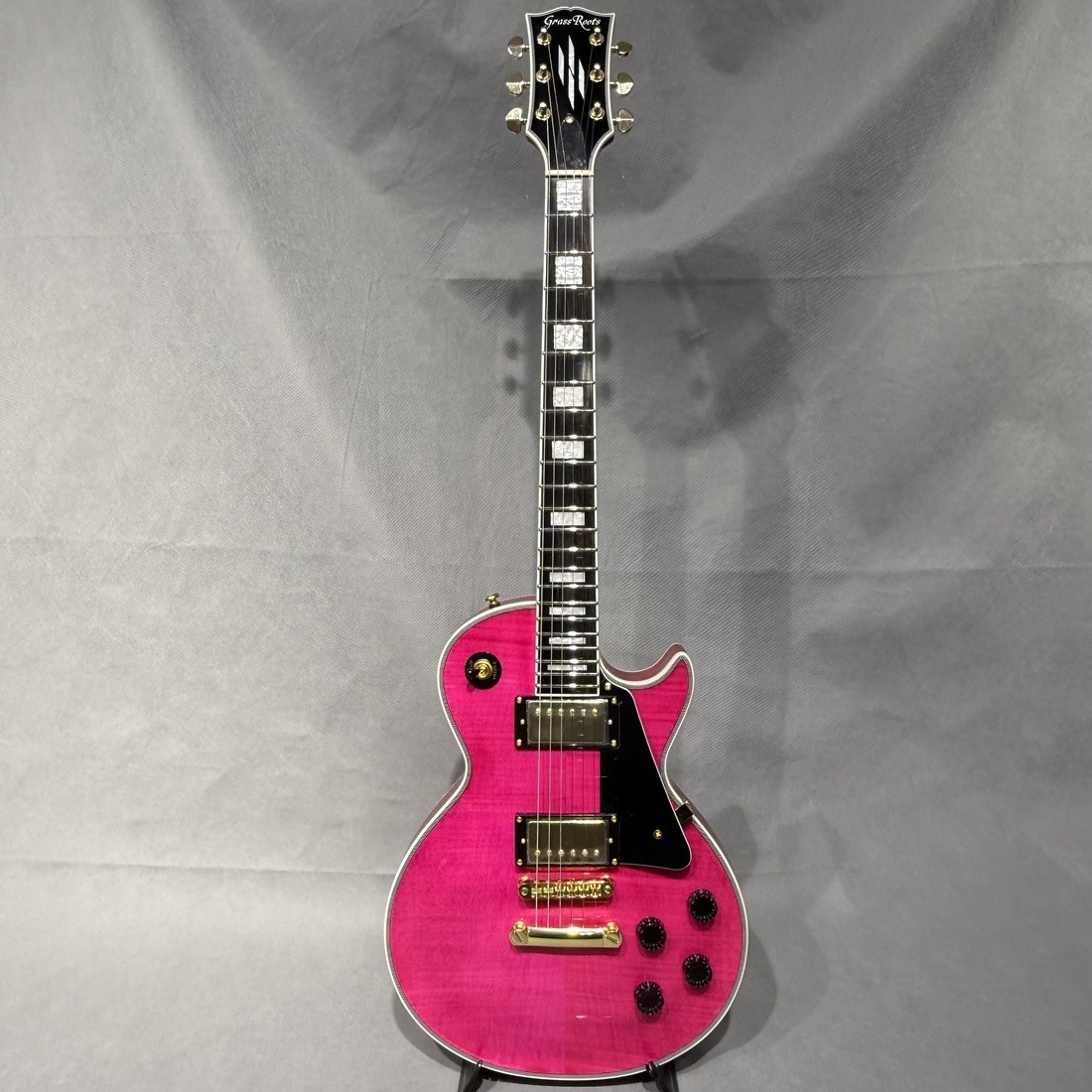 Grass Roots G-LP-CTM-FM SIPI See Thru Pink Electric Guitar Shipping From Japan