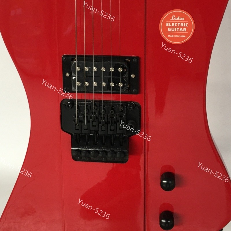 Solid Body Red Electric Guitar FR Bridge Scale Length 648mm Stainless Frets