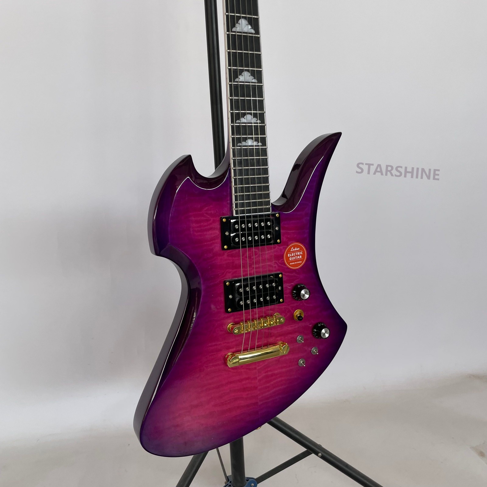 Unique Mockingbird Electric Guitar Trans Purple active pickups Bone Nut fast