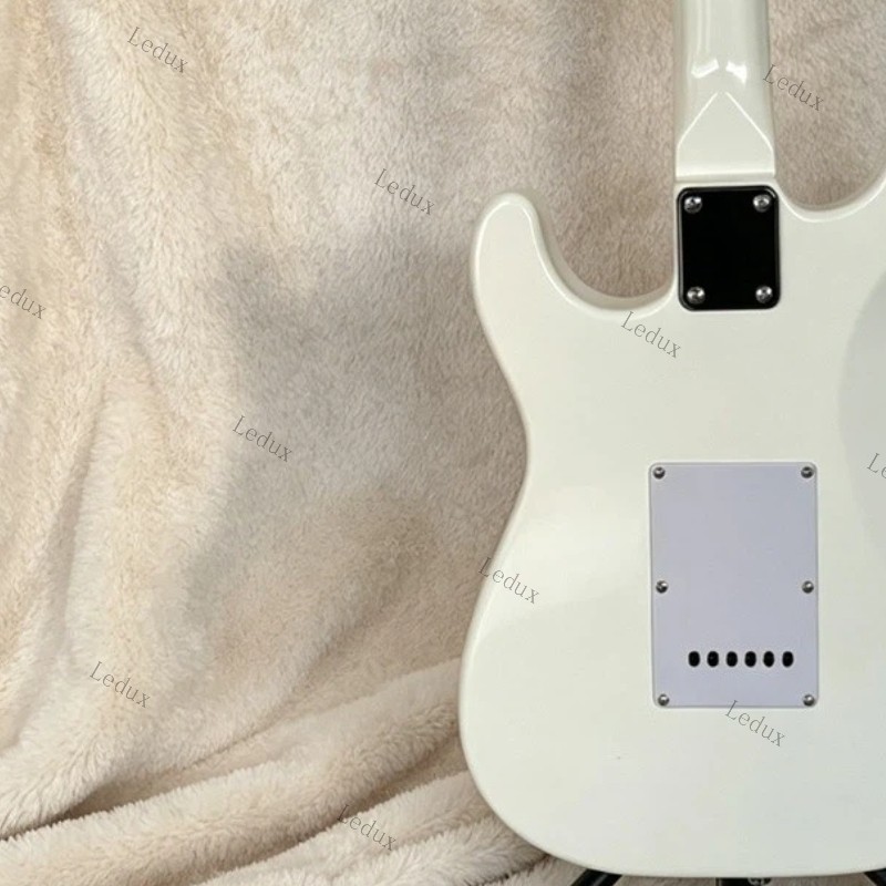 New Snow White Electric Guitar S-S-S Pickup 21 Fret Maple Fretboard Chrome Parts
