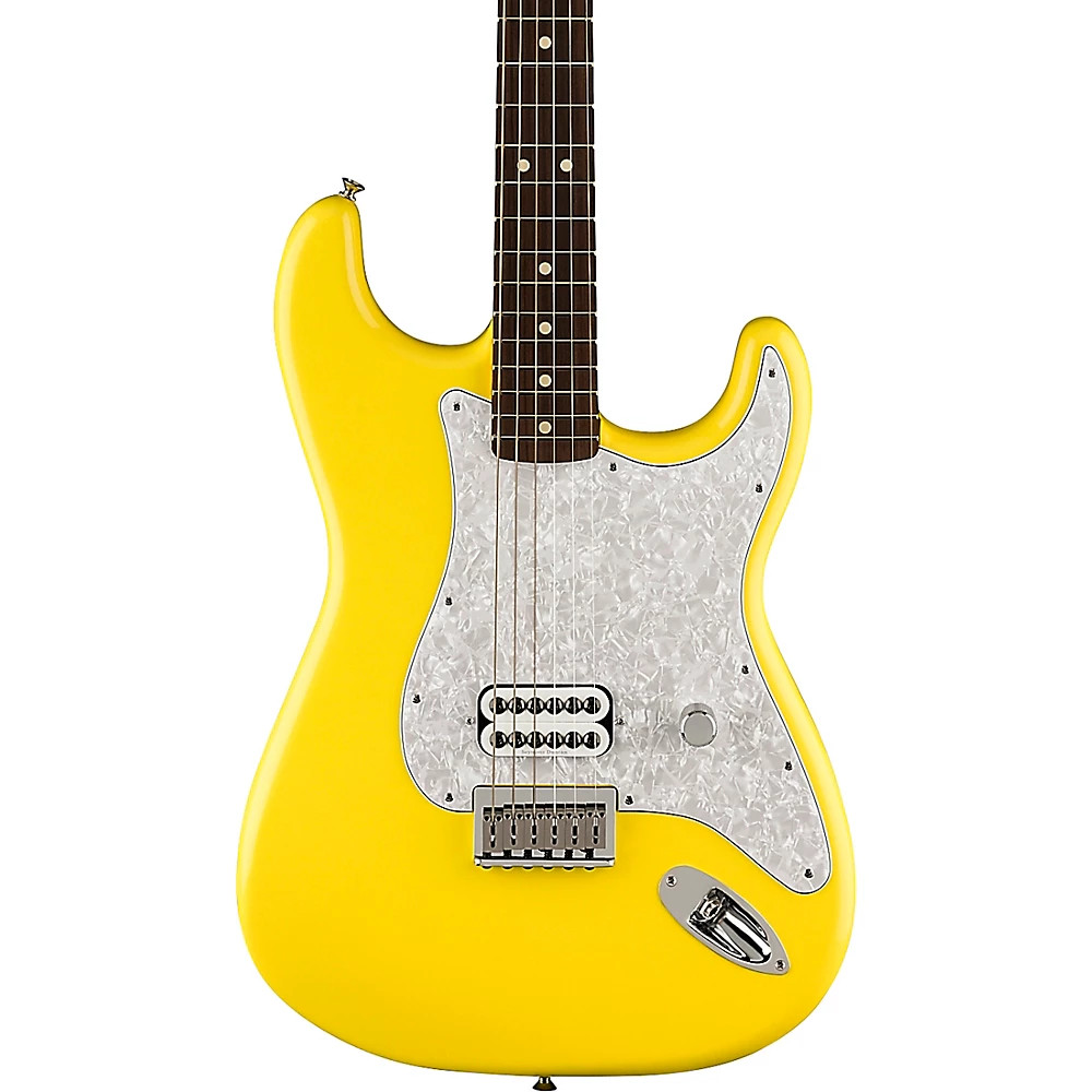 Fender Tom DeLonge Stratocaster Guitar wInvader Pickup Yellow 197881343323 RF